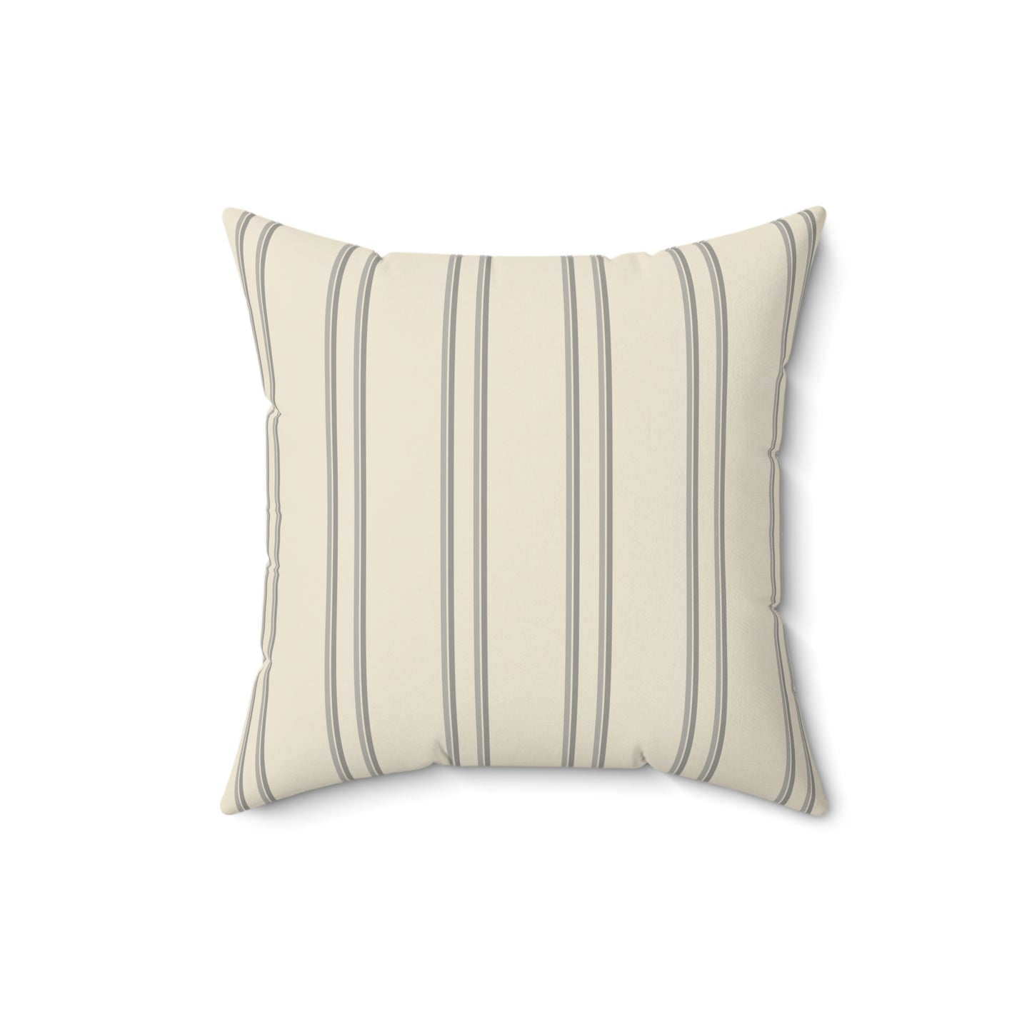 Cream With Grey Ticking Stripes Pillow