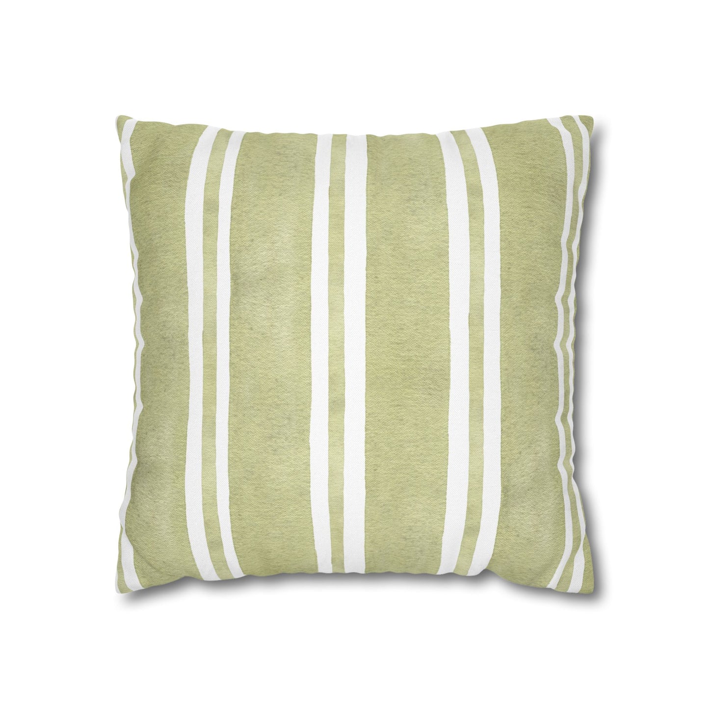 Green Watercolor Stripe Pillowcase