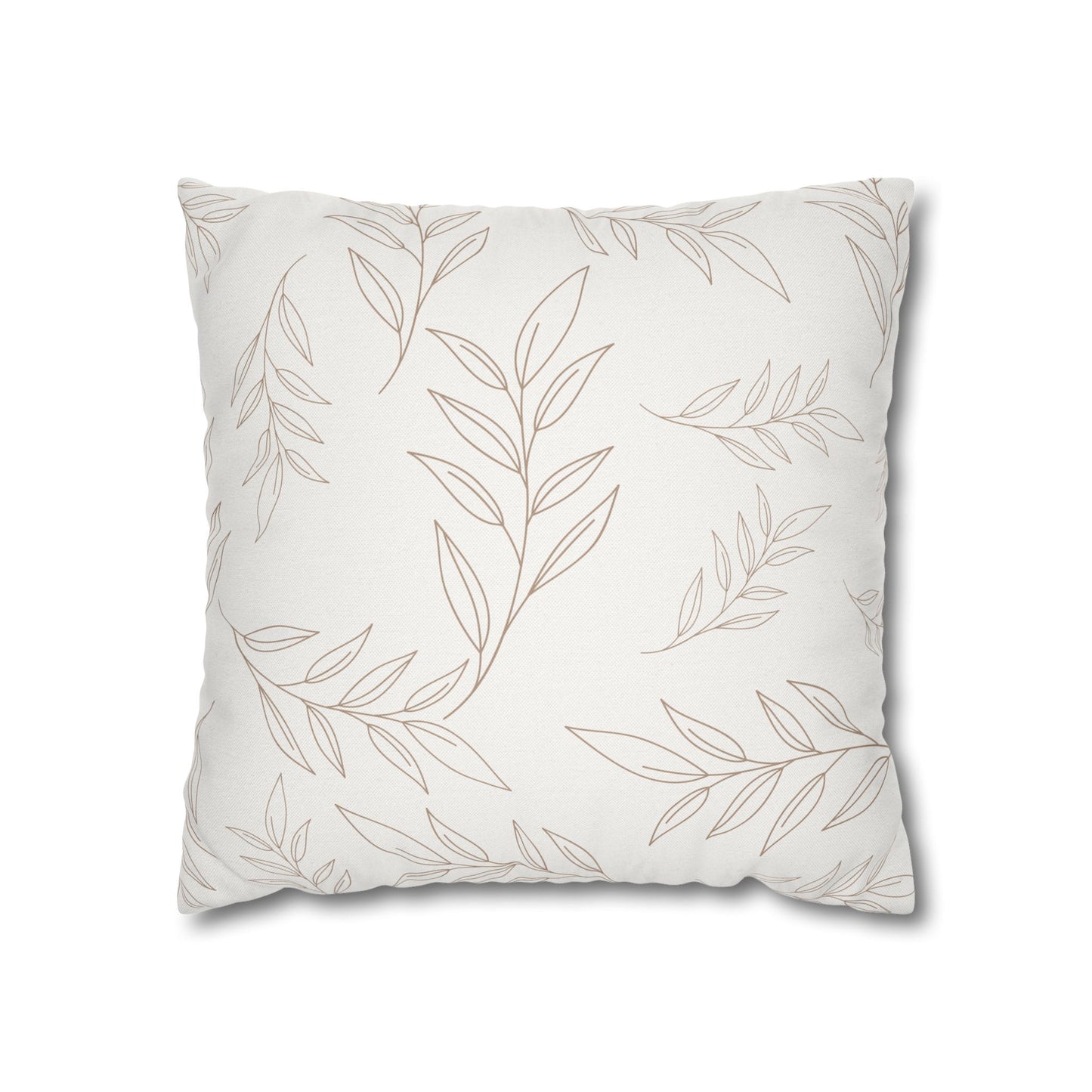 Beige & Ivory Leaf Pattern Pillowcase
