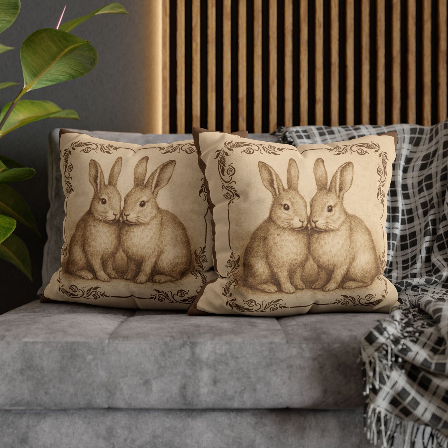 Vintage Rabbits Pillowcase