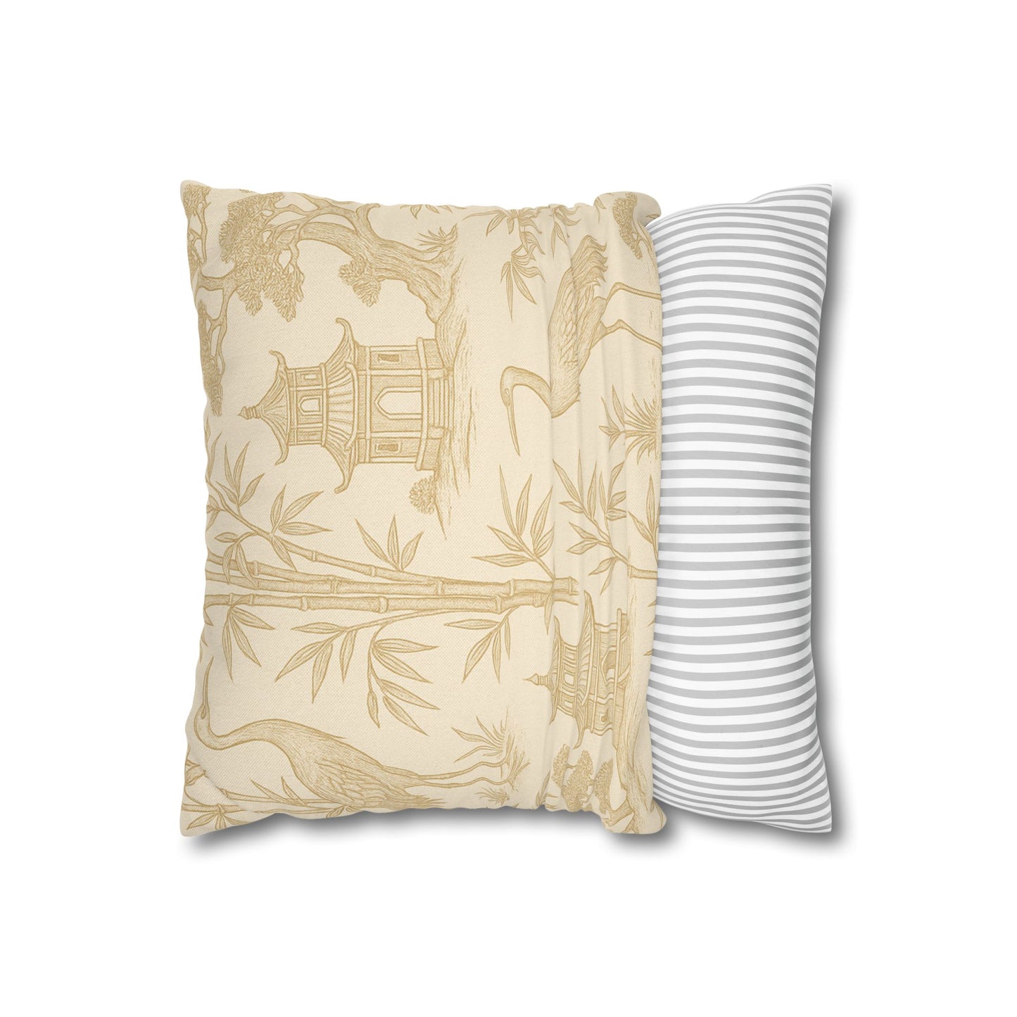 Cranes and Pagodas Pillow Cover