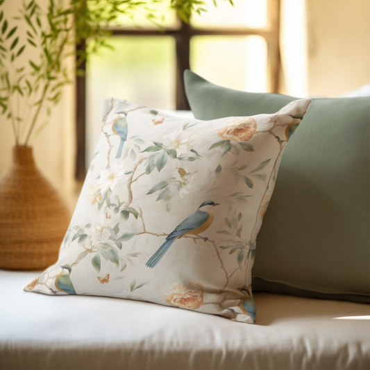 Birds & Blooms Throw Pillow